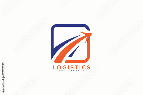 logistics logo desaign illustration with modern concept