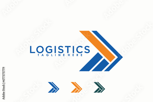 logistics logo desaign illustration with modern concept