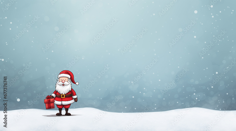 Obraz premium cartoon man santa, copy space. 