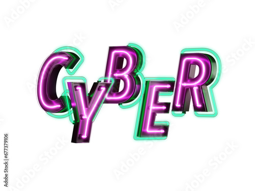 Cyber 3D Font Header (ID: 677379106)