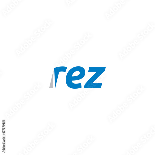 Rez typography name logo design brand identity icon editable template vector royalty free images photo