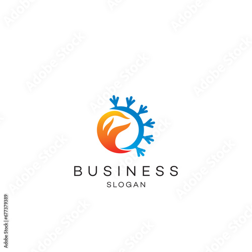 Abstract cold ice logo design brand identity icon editable template vector royalty free images