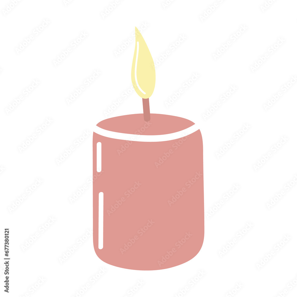 burning candle on a white background burning candle on a white background