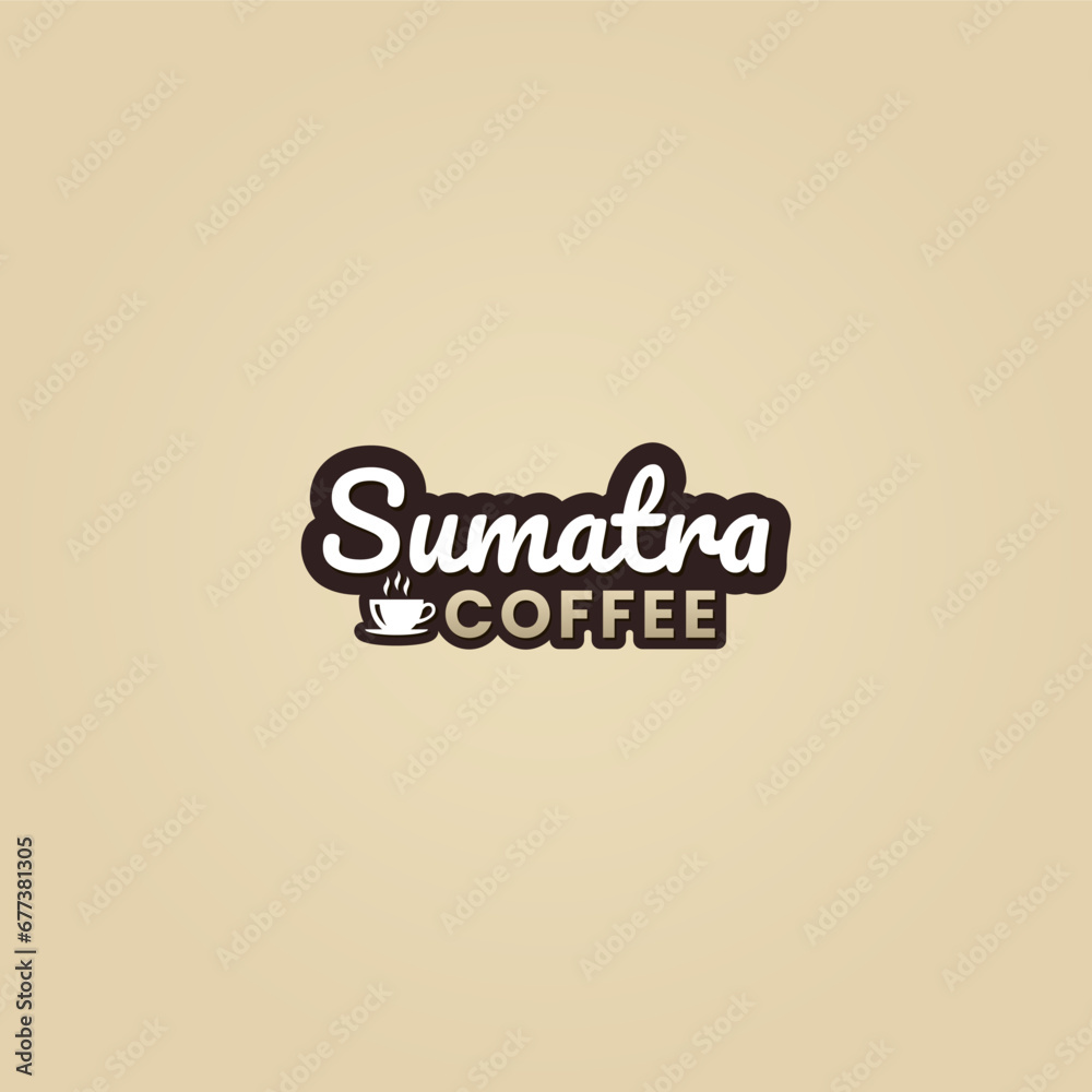 Sumatra coffee logo or Sumatra coffee label vector isolated in flat style. Best Sumatra coffee logo vector for product packaging design element. Sumatra coffee label vector for product packaging.
