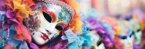 Colorful masks with bright background