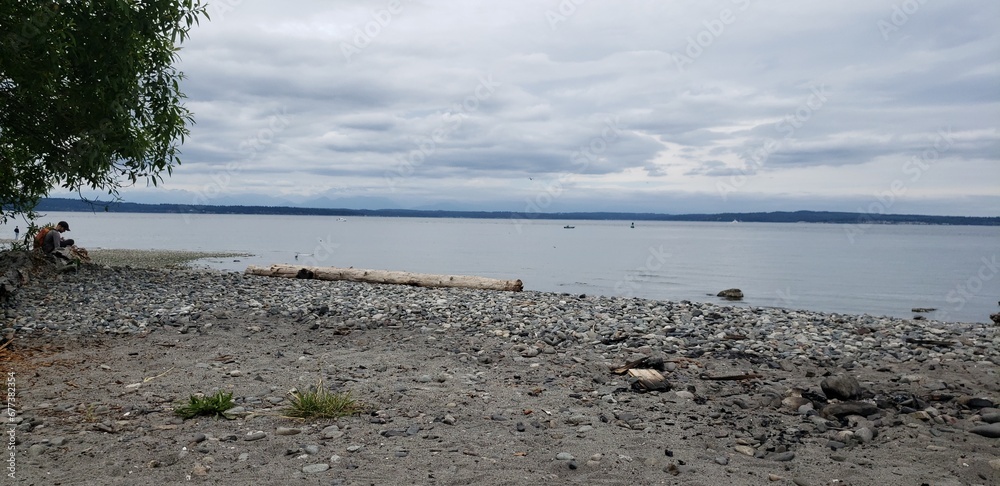 Gloomy and rocky beach Gloomy and rocky beach
