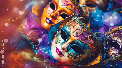 Colorful masks with bright background © BraveSpirit