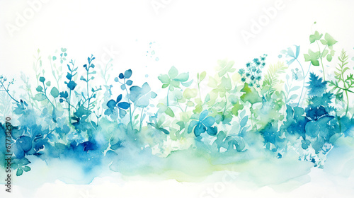 Fototapeta Naklejka Na Ścianę i Meble -  WATERCOLOR ABSTRACT BACKGROUND WITH FLOWERS. legal AI