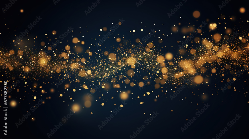 Gold glittering background for banners and as a basis for text and products on the theme of Christmas, celebrations or birthdays. Romantic starry sky illustration