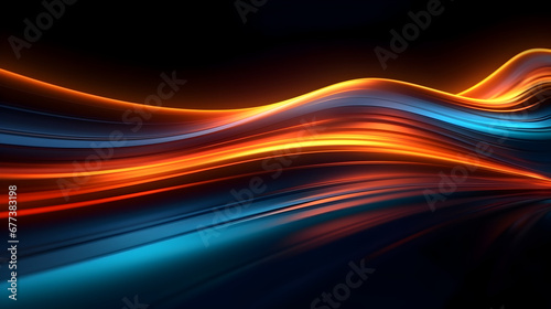 "Chromatic Harmony: In the Cosmic Symphony of Orange and Blue, Light Tails Illuminate the Night, Crafting a Captivating Visual Sonata for Your Screensaver Oasis