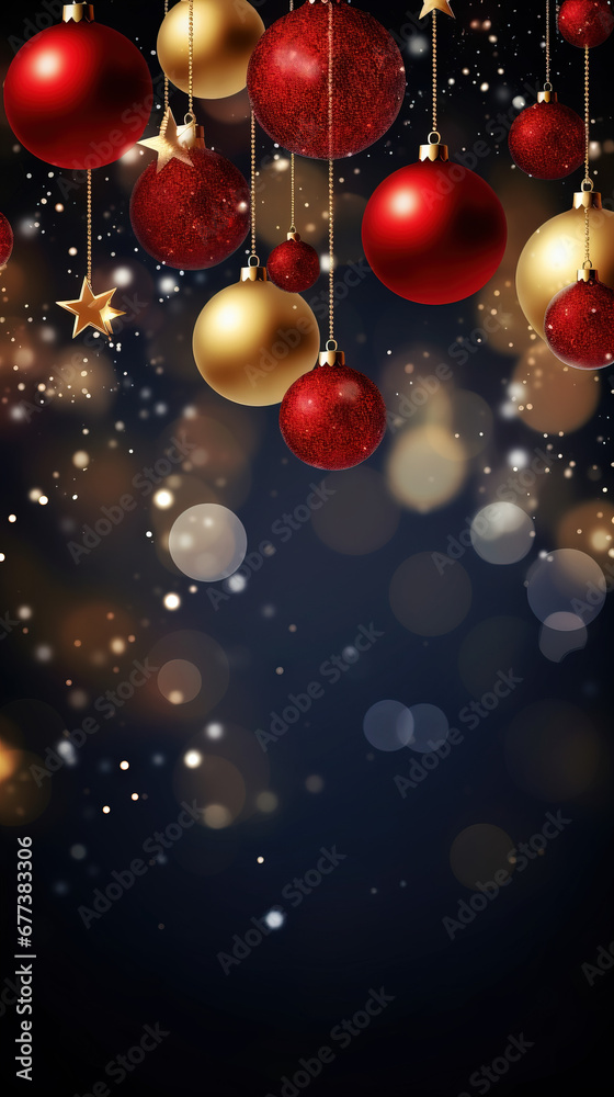 Fototapeta premium christmas celebrate bokeh background shiny decoration with warm happiness joyful lighting ambient mood and tone xmas ideas concept backdrop ,ai generate