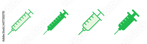 Syringe icon set. injection icon vector.