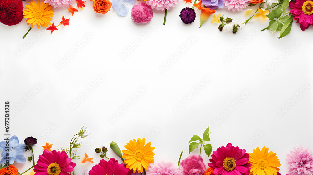 Fototapeta premium Floral Elegance: Love Card Pattern Infused with Valentine's Romance, copy space