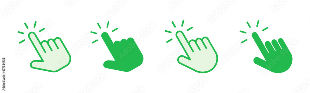 Fototapeta premium Hand click icon set. pointer icon vector. hand cursor icon vector