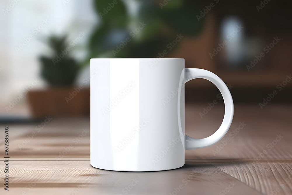 A mockup of a white coffee mug A mockup of a white coffee mug