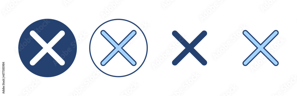 Close icon vector. Delete sign and symbol. cross sign Close icon vector. Delete sign and symbol. cross sign