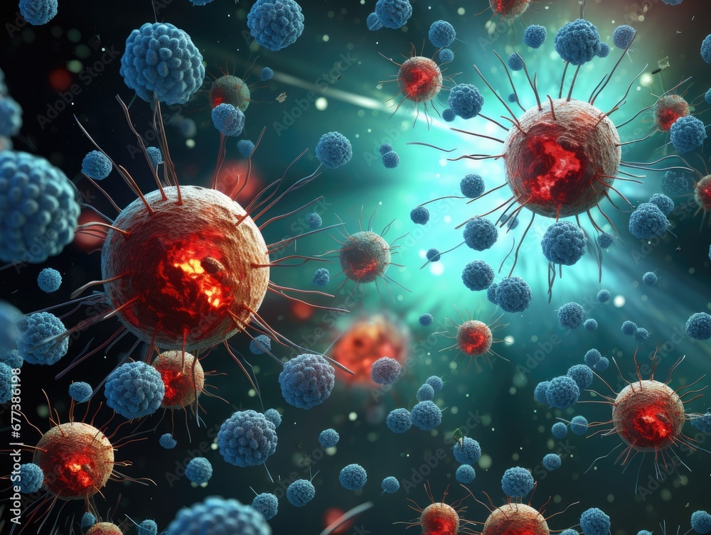 Nanotechnology in biomedicine, showing nanoparticles targeting cells ...