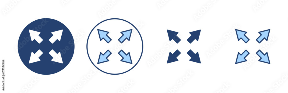 Fullscreen Icon vector. Expand to full screen sign and symbol. Arrows symbol Fullscreen Icon vector. Expand to full screen sign and symbol. Arrows symbol