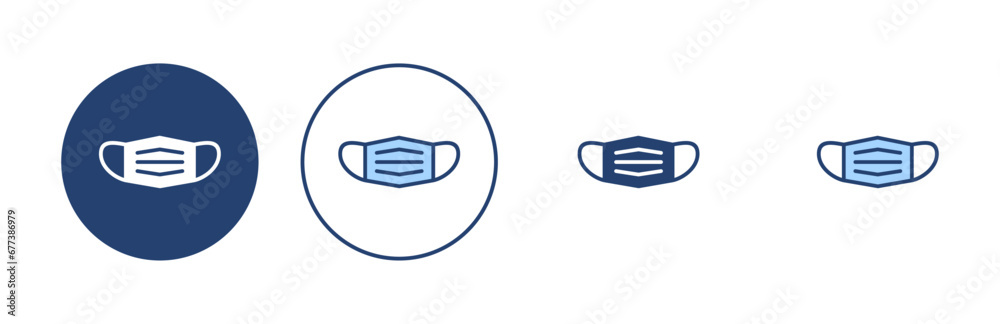 Mask icon vector. Medical mask sign and symbol. Man face with mask icon. Safety breathing mask Mask icon vector. Medical mask sign and symbol. Man face with mask icon. Safety breathing mask