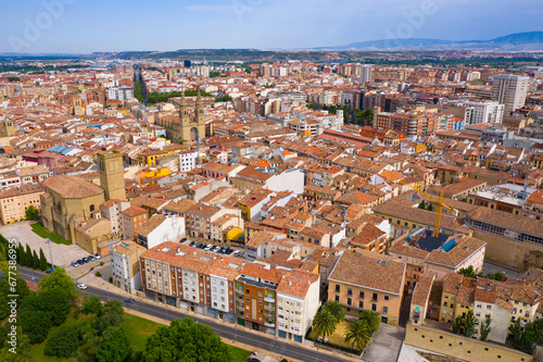 Aerial view of Logrono city with buildings and lanscape, Spain photo