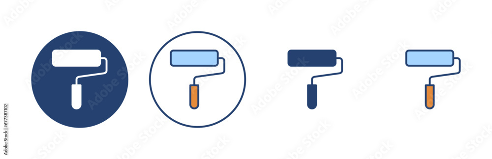 Paint icon vector. paint brush sign and symbol. paint roller icon vector Paint icon vector. paint brush sign and symbol. paint roller icon vector