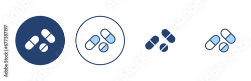 Pills icon vector. capsule icon. Drug sign and symbol