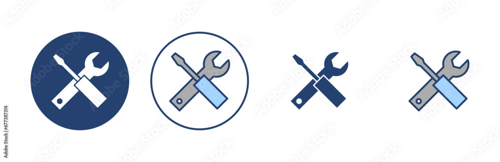Repair tools icon vector. tool sign and symbol. setting icon. Wrench and screwdriver. Service