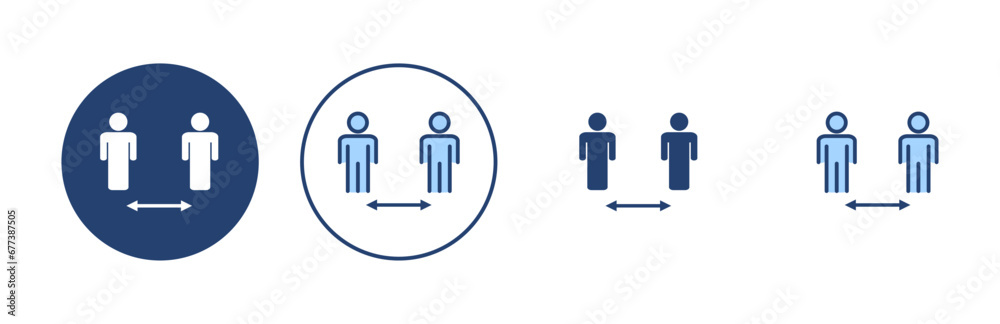 Social distance icon vector. social distancing sign and symbol. self quarantine sign
