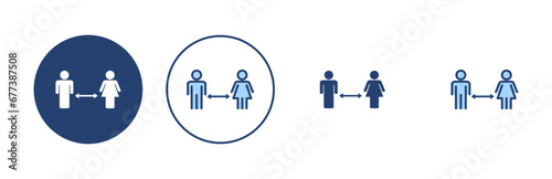 Social distancing vector. social distance sign and symbol. self quarantine sign