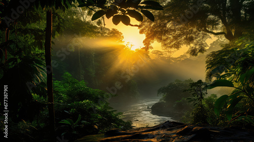 Dawn's first rays gently whisper through the verdant amazon © PRI