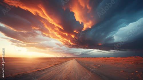 Dramatic cloudscapes above the path of speed © PRI