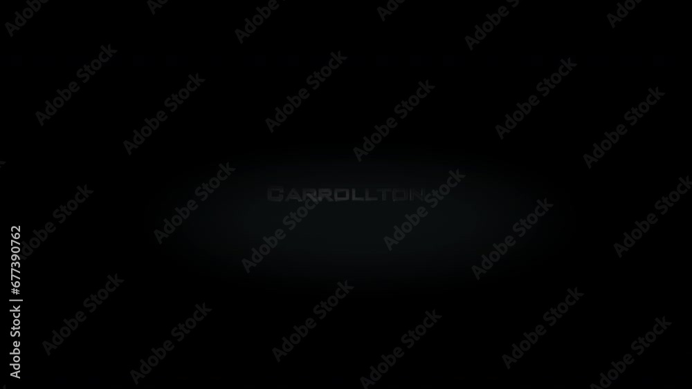 Carrollton 3D title word made with metal animation text on transparent black Carrollton 3D title word made with metal animation text on transparent black