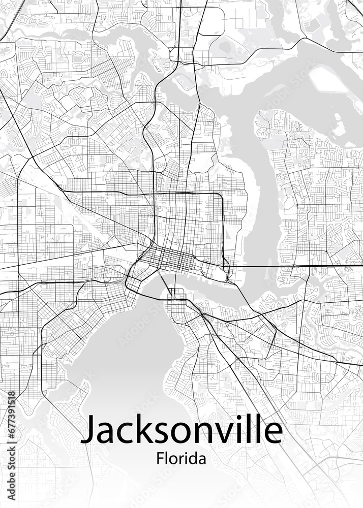 Jacksonville Florida minimalist map