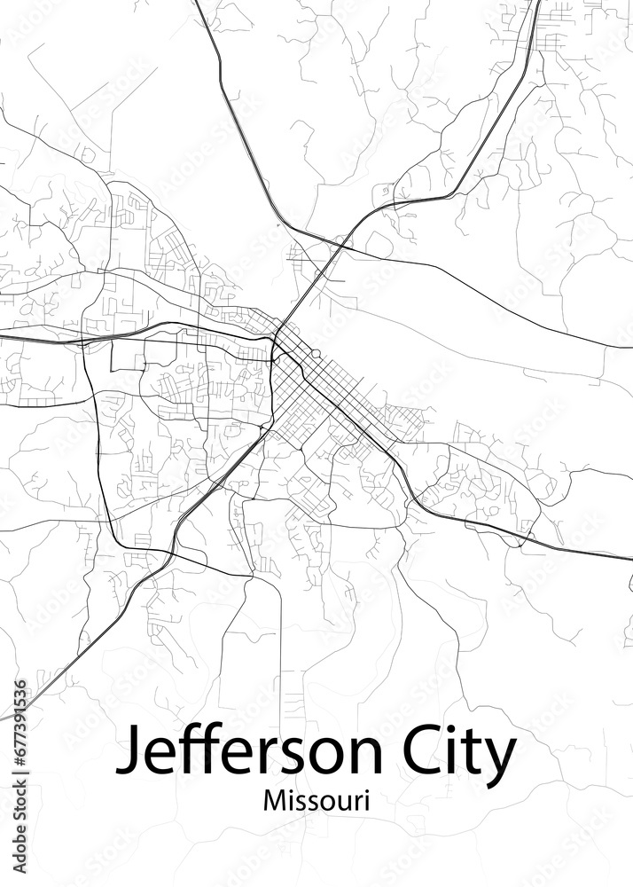 Jefferson City Missouri minimalist map