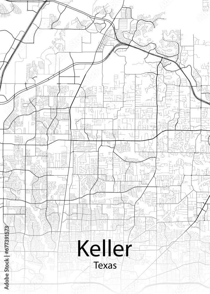 Keller Texas minimalist map