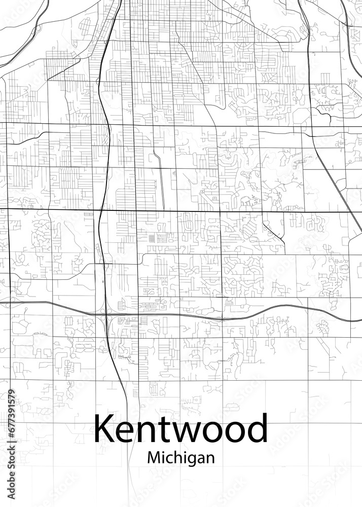 Kentwood Michigan minimalist map