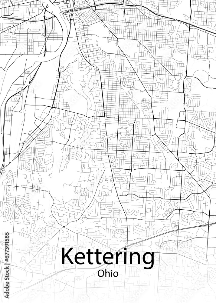Kettering Ohio minimalist map