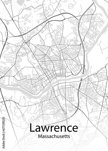 Lawrence Massachusetts minimalist map