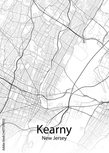Kearny New Jersey minimalist map photo