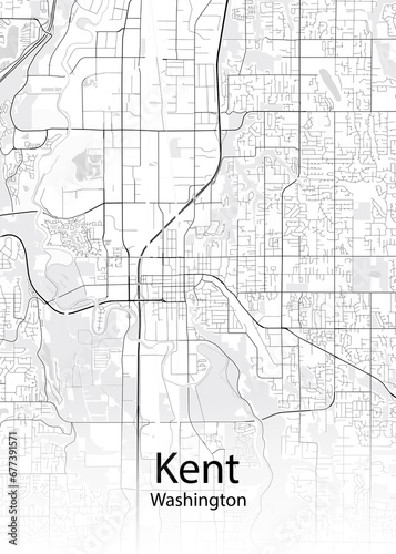 Kent Washington minimalist map