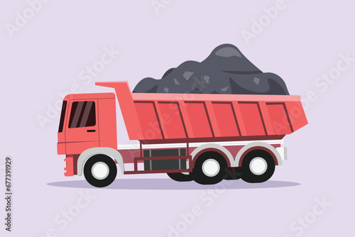 Mining industry isometric icon. Mining equipment concept. Colored flat vector illustration isolated.