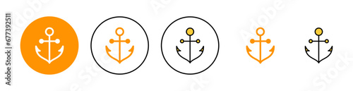 Anchor icon set for web and mobile app. Anchor sign and symbol. Anchor marine icon.