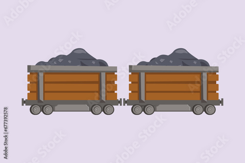 Mining industry isometric icon. Mining equipment concept. Colored flat vector illustration isolated.