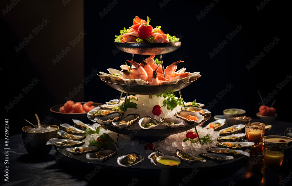 Coastal Culinary Extravaganza: Epicurean Seafood Tower - Scene 0
