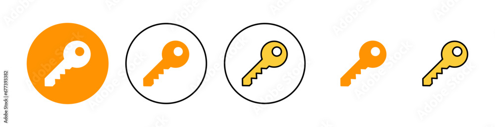 Key icon set for web and mobile app. Key sign and symbol.