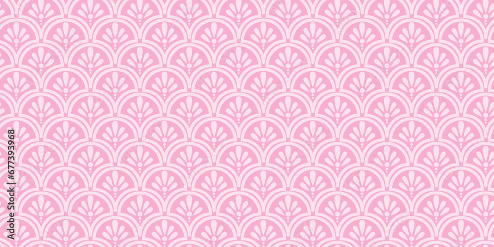 Indian style Seamless pattern with pink flowers for fabric, textile