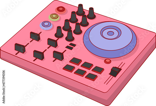 Disc jockey controler cartoon icon vector illustration
