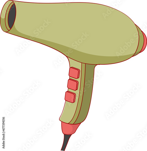 Hair dryer cartoon vector illustration