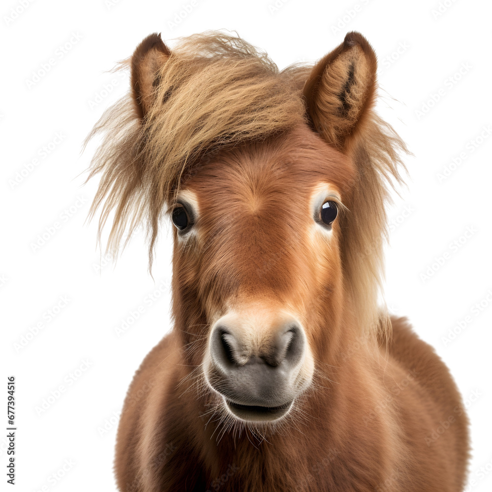 Portrait of a shetland pony horse isolated on transparent background Portrait of a shetland pony horse isolated on transparent background