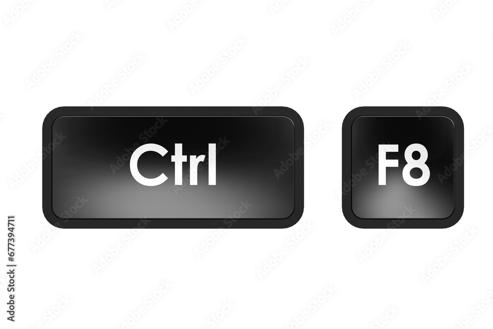 Keyboard shortcut with control and F8 button